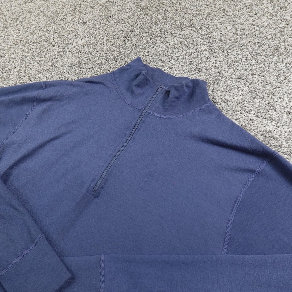 REI Pullover Mens M Blue 1/4 Zip Performance Base Layer Long Sleeve Hiking Trail